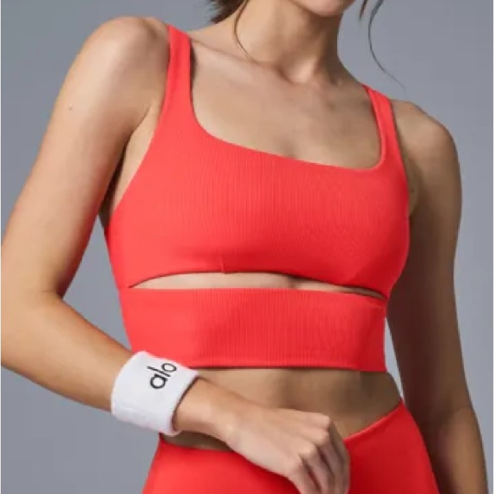 Alo Yoga Slit Bra Red Hot Summer S